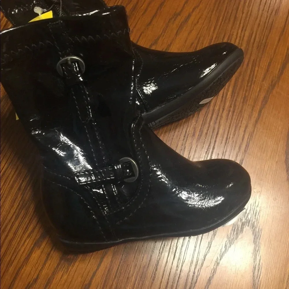 Nordstrom toddler shiny black boots Sz 5c